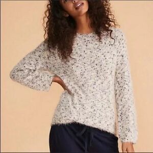 Lou & Grey for LOFT Beige multicolor eyelash pullover sweater XS